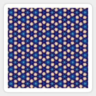 Gorgeous Blue and Gold Beadwork Inspired Fashion Print Sticker